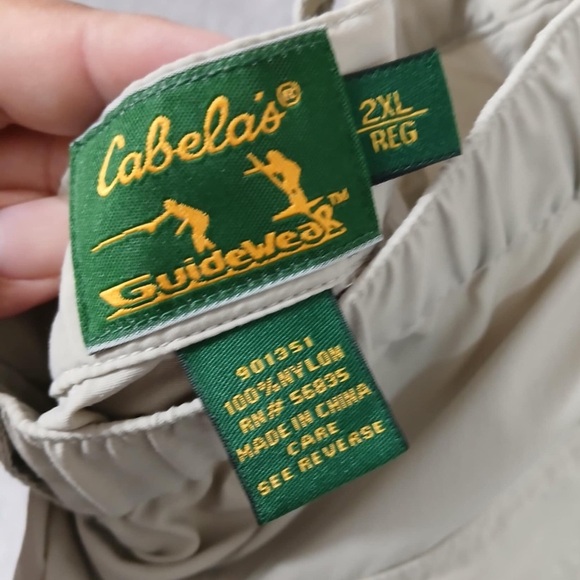 Vintage Cabela’s Guidewear Fishing Men Convertible Pants Size 2XL Green Outdoors - Picture 2 of 10